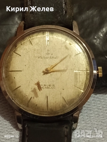 Стар механичен часовник мъжки Walker Hall рядък за КОЛЕКЦИЯ 51465, снимка 5 - Антикварни и старинни предмети - 52334512