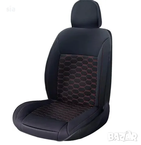 Калъф за седалка, подложка за кола, Универсален модел, черен цвят с червен конец, снимка 3 - Аксесоари и консумативи - 50094534