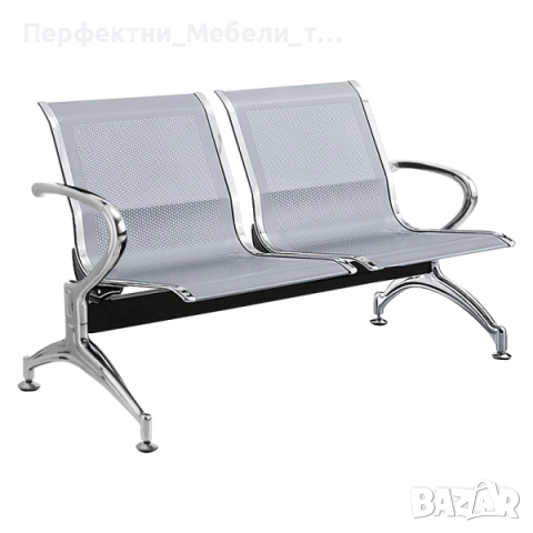 Метална посетителска пейка за чакалня 5 места,пейка петица,пейка за 5 човека, снимка 3 - Градински мебели, декорация  - 52565326