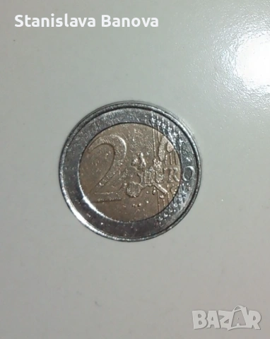 Белгийска монета от 2 евро с крал Албърт II от 2004г. ,първа серия, снимка 2 - Нумизматика и бонистика - 53047800