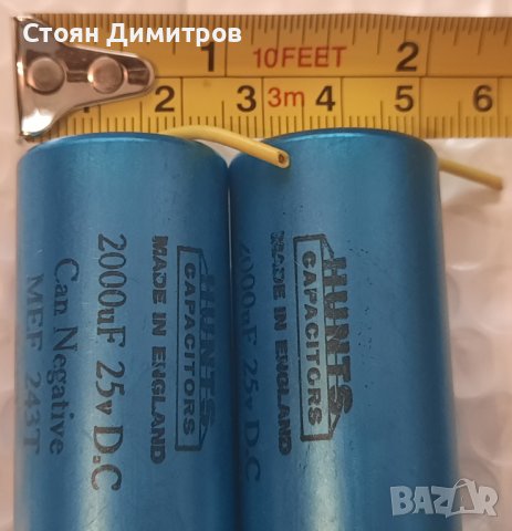 Ретро кондензатори Hunts England 2000uF 25V, снимка 3 - Друга електроника - 41102487