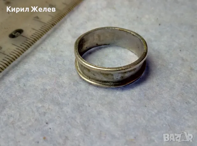 СТАР РЯДЪК МЕКСИКАНСКИ ПОСРЕБРЕН ПРЪСТЕН от АЛПАКА с МАРКИРОВКИ и НУЖДА от РЕСТАВРАЦИЯ 44472, снимка 11 - Антикварни и старинни предмети - 49757754
