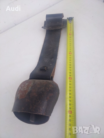 Голям чан хлопка звънец с кожена каишка, снимка 5 - Антикварни и старинни предмети - 52792070