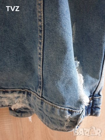 Дънково широко яке с рисунка на гърба , снимка 6 - Якета - 38721449