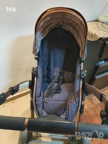 Комбинирана бебешка количка 3 в 1 Carra Tesoro Деним, снимка 7 - Детски колички - 44793271