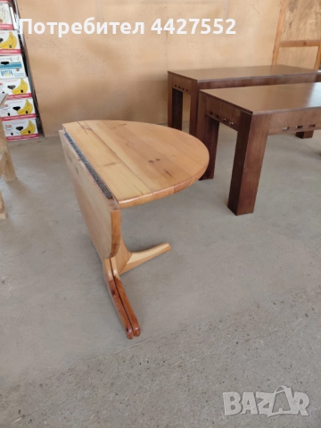 Трапезна маса ф110 см  дъб и още 6 бр., снимка 12 - Маси - 52447007