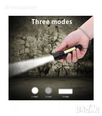 2844 Ултра ярко джобно фенерче XPE+COB със ZOOM, снимка 4 - Къмпинг осветление - 34268533