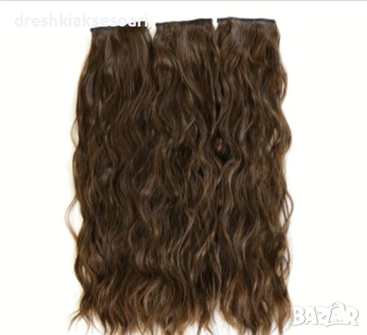 Натурално изглеждащ удължител за коса на щипка, снимка 2 - Аксесоари за коса - 42464540