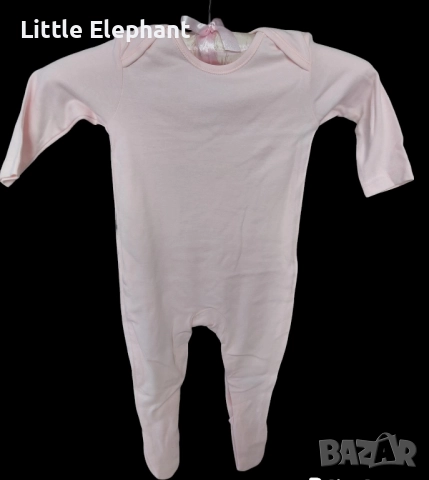 Цяла пижамка ромпърче за момиченце на 3-6 ,мес светло розова,Англия/нова