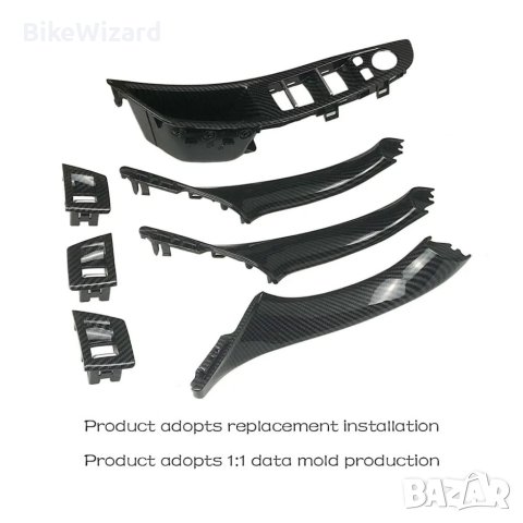 HommyFine BMW 5 F10 F11 Интериор на дръжката на вратите карбон ефект НОВИ, снимка 3 - Аксесоари и консумативи - 42004588