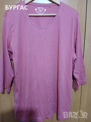 3xl Розова памучна блузка , снимка 2 - Блузи с дълъг ръкав и пуловери - 56056693