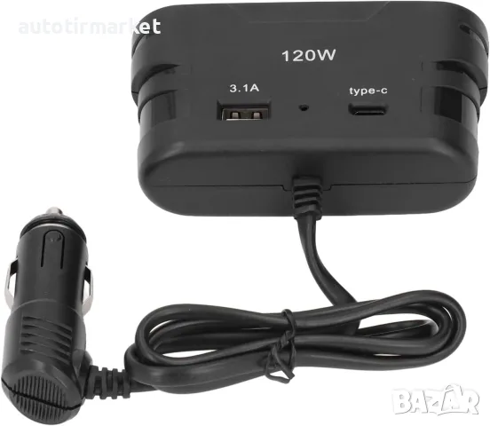 Разклонител за запалка – USB + Type – C, снимка 2 - Аксесоари и консумативи - 56054782