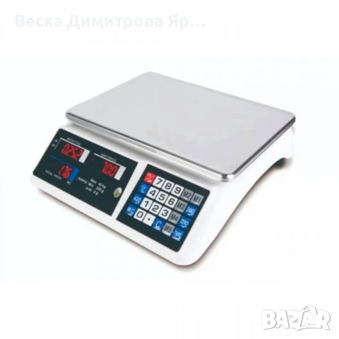 Кухненска везна с калкулатор, 40 кг., LCD екран, водоустойчива платформа
