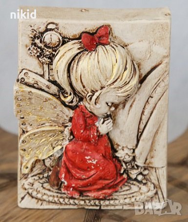 Момиченце Ангел с кукла дълбок силиконов молд форма за украса торта фондан гипс сапун шоколад, снимка 2 - Форми - 23534973