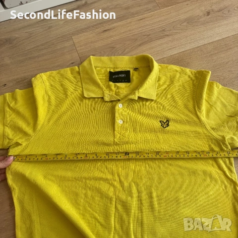 Мъжка поло тениска Lyle & Scott цвят жълто размер XL, снимка 4 - Тениски - 53685365