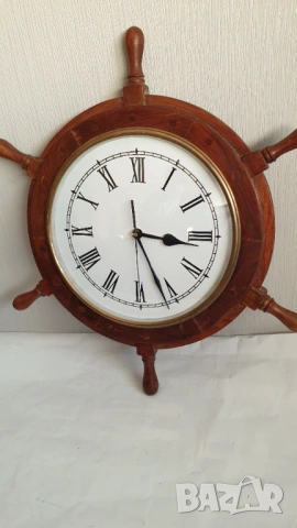 Стар дървен кварцов корабен часовник, снимка 2 - Антикварни и старинни предмети - 53866442