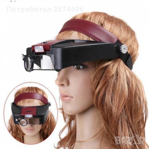 81007 Лупа за глава със светодиодно осветление и увеличителни лещи, снимка 2 - Други инструменти - 35821140