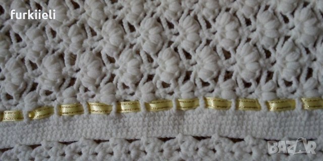 Ръчно плетено детско одеало 1.10/1.10 м., снимка 7 - Спално бельо и завивки - 34177207