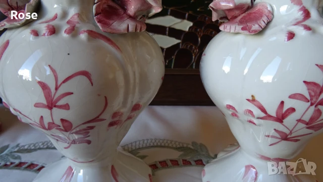 Комплект вази Bassano Italy с рози и цветен декор., снимка 15 - Вази - 50988749