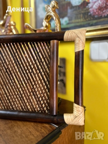 Ръчно изработен бамбуков поднос  Размери с дръжки-44/23.5 см и размери без-31/23.5 см Цена-30 лв , снимка 3 - Декорация за дома - 51517838