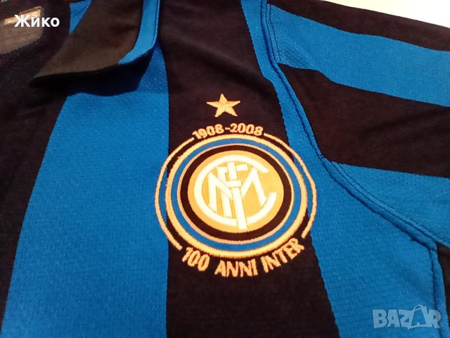 Интер Италия 1908-2008 юбилей 100 г. оригинална футболна тениска NIKE фланелка за футбол, снимка 3 - Футбол - 41771713