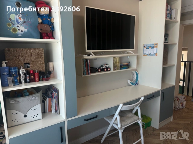 Дизайнерска детска стая – 2 легла, шкафове и бюро | ръчна изработка, снимка 6 - Мебели за детската стая - 53753320
