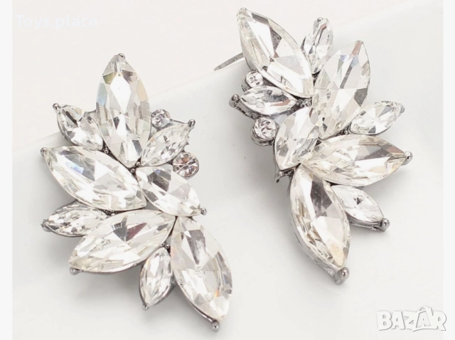 Луксозни висящи обеци с цветни кристали, снимка 7 - Обеци - 51965886