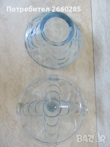 СТЪКЛЕНА ЗАХАРНИЦА С КАПАК - ОТ СОЦА, снимка 4 - Други - 51108859