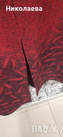 Макси Дълга Стилна Рокля в червено и черно-Размер 58 !, снимка 6 - Рокли - 48024558