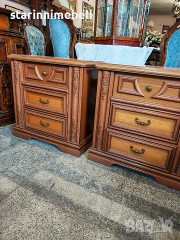 Чифт масивни нощни шкафчета , снимка 8 - Шкафове - 53672652