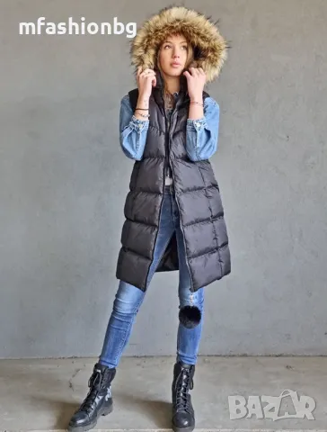 Дамски, дълъг елек с качулка City Angels от S до 5XL, снимка 10 - Елеци - 47647556