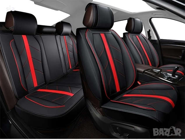 Тапицерия за кола - 5 части /К-Т Черно / Червено, снимка 2 - Аксесоари и консумативи - 51729250