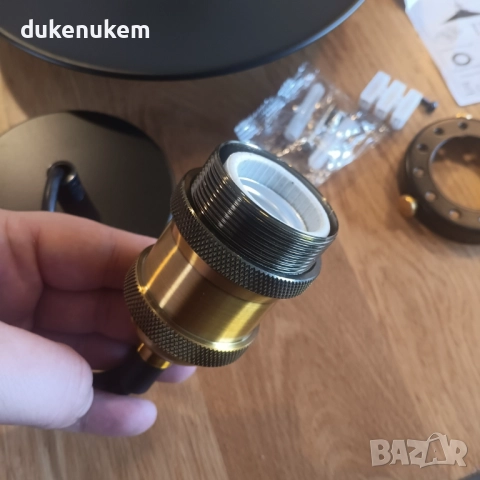 Винтидж висяща лампа, индустриален ретро дизайн 26 см, снимка 10 - Лампи за таван - 52141183