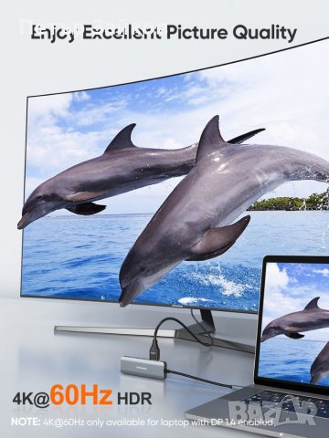 хъб тип C 5 в 1 4K 60Hz, снимка 5 - Друга електроника - 40814721