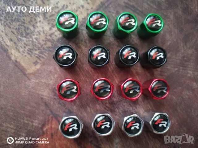 Качественни неръждаем метал капачки за вентили винтили ФР FR за Сеат Seat кола автомобил джип ван, снимка 2 - Аксесоари и консумативи - 33862297