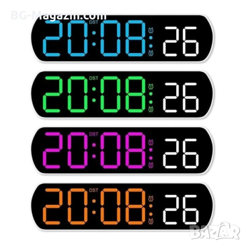 Електронен настолен LED часовник с термометър аларма постоянно светещ на ток USB за дома офиса нов, снимка 6 - Други - 51178926