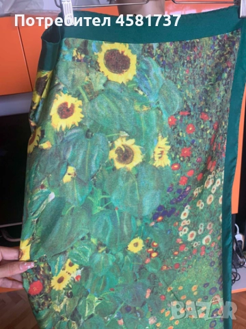 Копринен шал с репродукция на картина на Gustav Klimt, снимка 6 - Шалове - 51880109