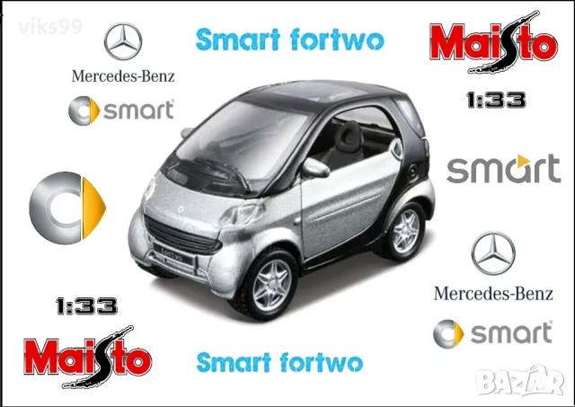 Smart Fortwo Coupe Maisto - Мащаб 1:33, снимка 1 - Колекции - 47862012