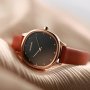 Нов Ретро Матиран Дамски часовник с кожена каишка/Подарък Жена Съпруга Майка, снимка 3