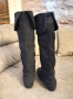 Тъмносини дамски ботуши от естествен велур, номер 39, снимка 4