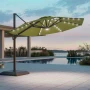 Висящ градински чадър 3м със соларни LED светлини – Зелен, снимка 3