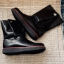 Модна къща JIL SANDER култови кожени ботуши с червена подметка, снимка 15