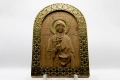 Релефна икона на Света Петка Българска – позлатена, от дъб, снимка 1