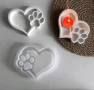 Сърце с лапа лапичка силиконов молд форма фондан шоколад гипс смола декор купичка, снимка 3