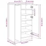 vidaXL Шкаф за обувки дъб артизан 59x35x100,5 см инженерна дървесина, снимка 10