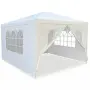 Градинска шатра павилион 3x4x2.5 м бяла – Парти шатра със стени, 4 прозореца и вход с цип, снимка 4