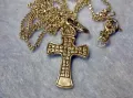 СТАРО РУСКО ПРАВОСЛАВНО СРЕБЪРНО РАЗПЯТИЕ КРЪСТ СРЕБРО 925 с 2 МАРКИРОВКИ и СРЕБЪРНА ВЕРИЖКА 40046, снимка 7