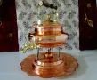 Меден чайник с кранче,диспенсър,стойка,спиртник,поднос. , снимка 12
