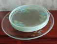 Плато+6 броя стъклени чинийки. Българско старо производство. , снимка 3