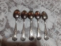 Стари антикварни посребрени прибори лъжици 5 бр. маркирани, снимка 5